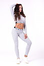 Boho 3D Pattern Crop Top, light grey