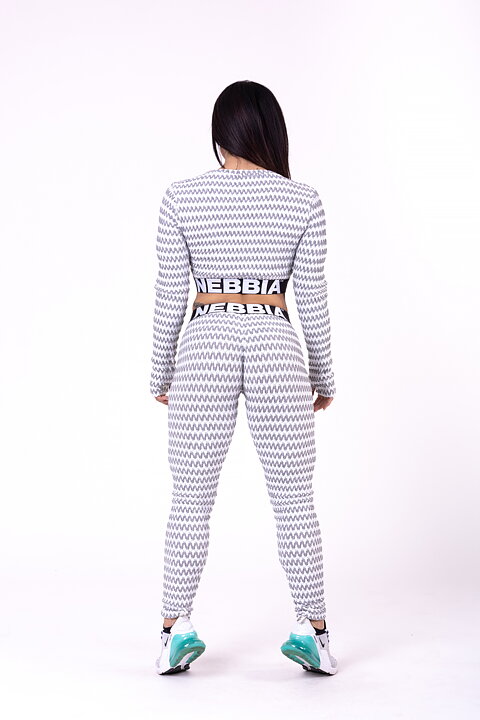 Boho 3D Pattern Crop Top, light grey