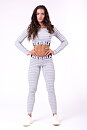 Boho 3D Pattern Crop Top, light grey