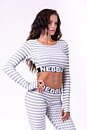 Boho 3D Pattern Crop Top, light grey