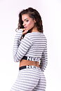 Boho 3D Pattern Crop Top, light grey