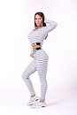 Boho 3D Pattern Crop Top, light grey