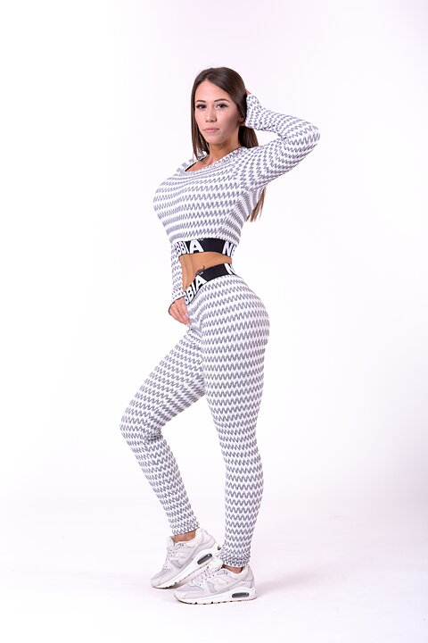 Boho 3D Pattern Crop Top, light grey