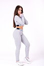 Boho 3D Pattern Crop Top, light grey