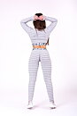 Boho 3D Pattern Crop Top, light grey