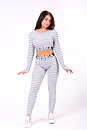 Boho 3D Pattern Crop Top, light grey