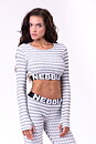Boho 3D Pattern Crop Top, light grey