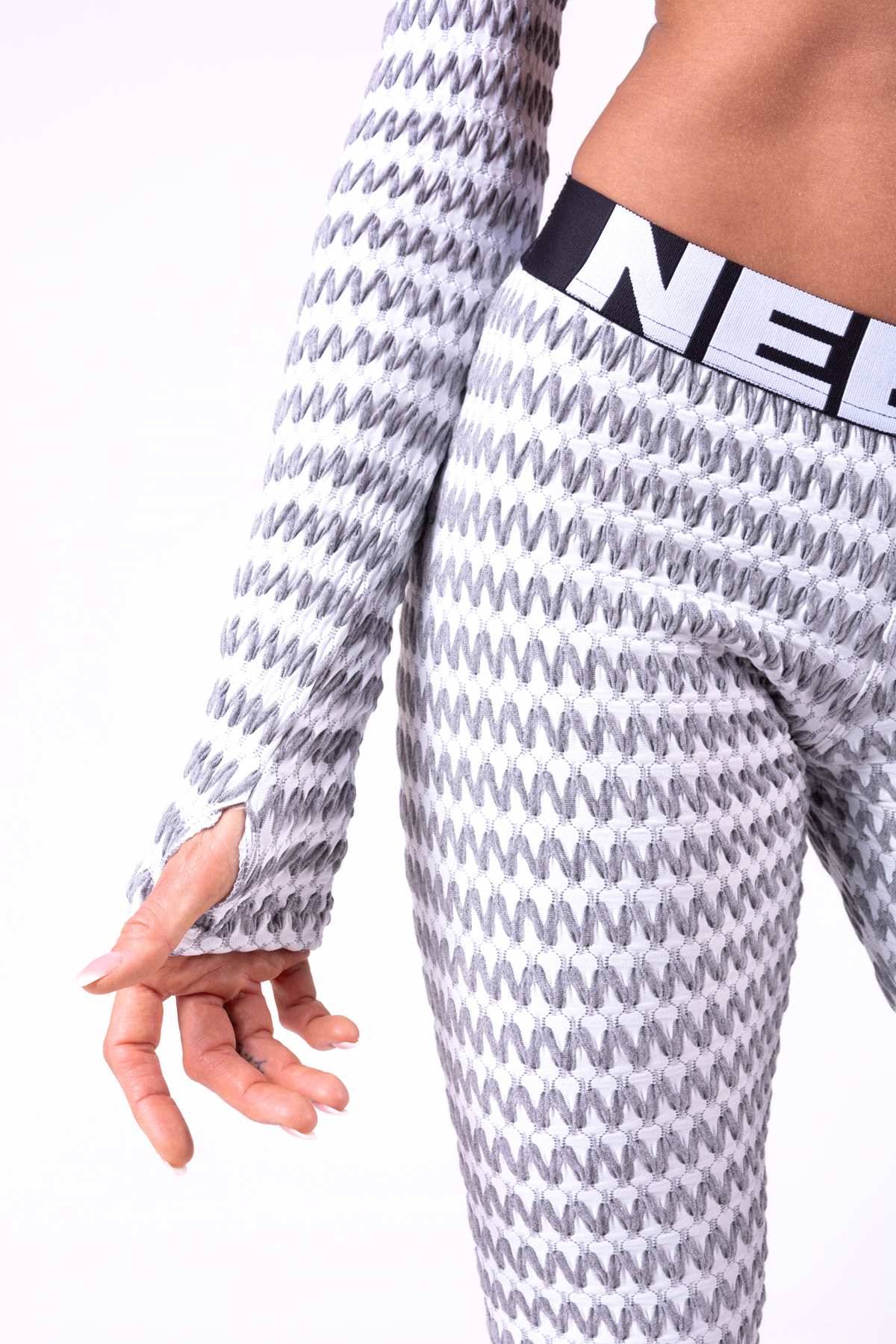 Boho 3D Pattern Crop Top, light grey - 74