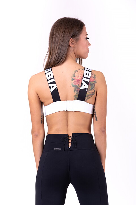 Lace-Up Sport Bra, white