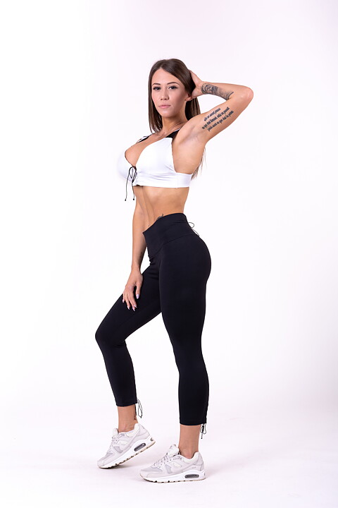 Lace-Up Sport Bra, white