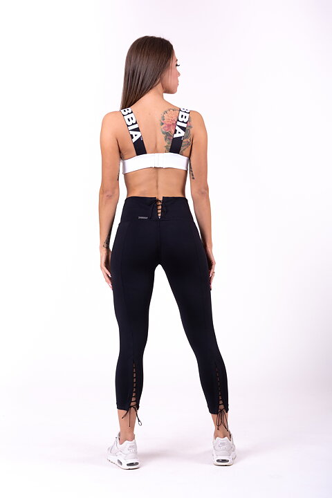 Lace-Up Sport Bra, white