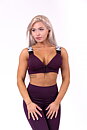 Lace-Up Sport Bra, burgundy