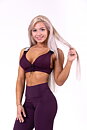 Lace-Up Sport Bra, burgundy