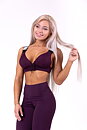 Lace-Up Sport Bra, burgundy