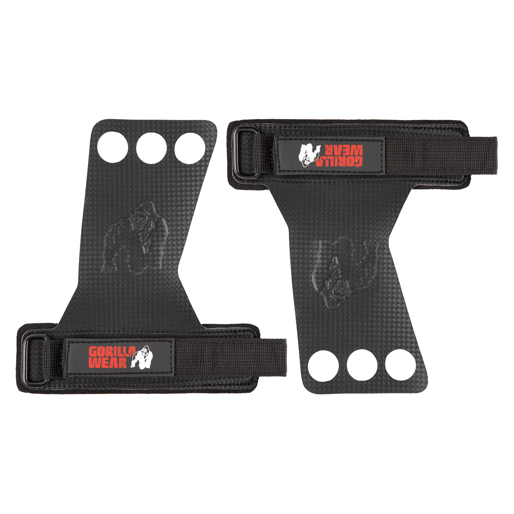 3-Hole Carbon Lifting Grips, black