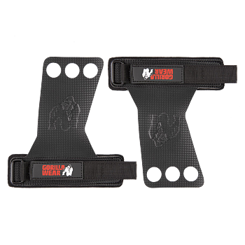 3-Hole Carbon Lifting Grips, black