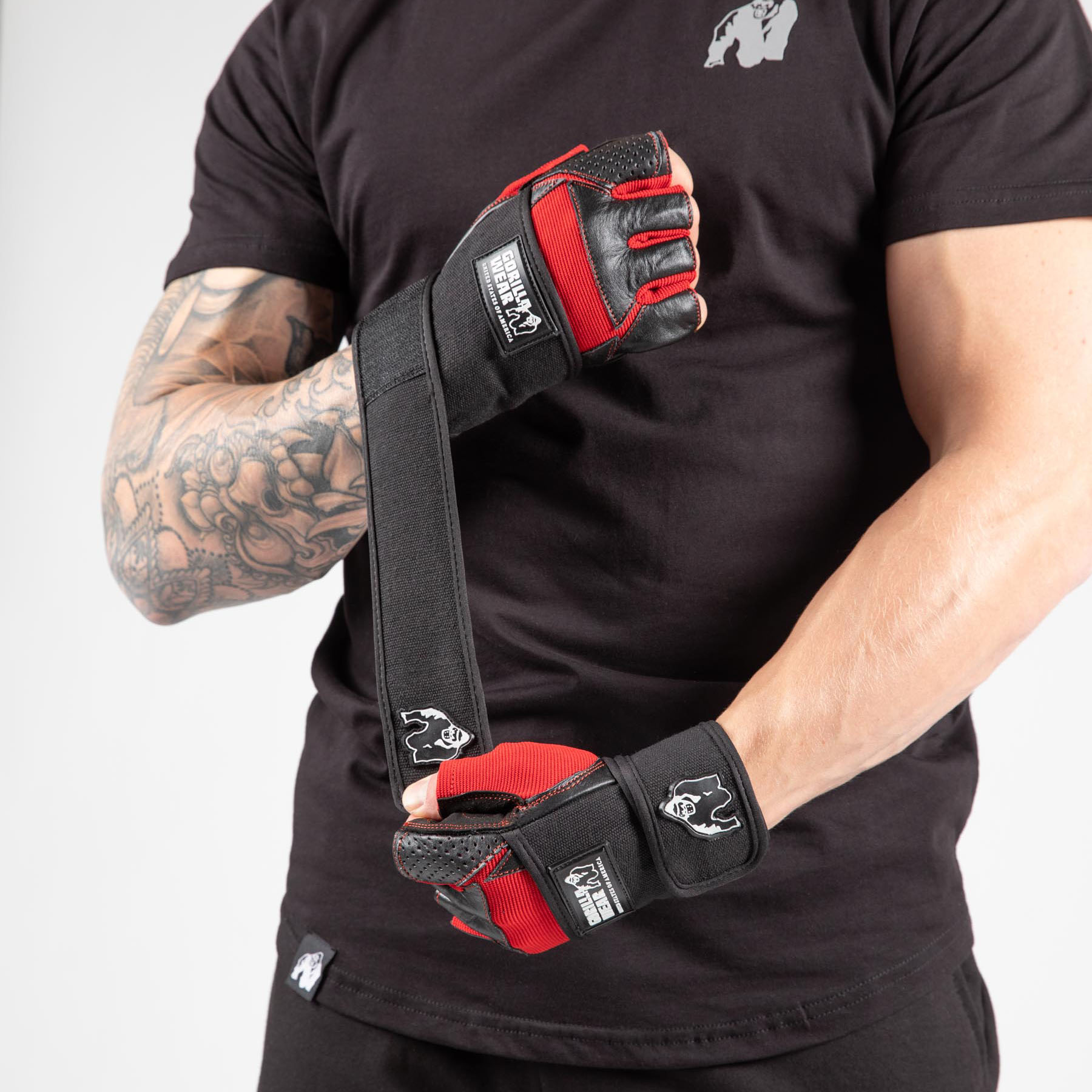 Dallas Wrist Wraps Gloves, black/red - 5
