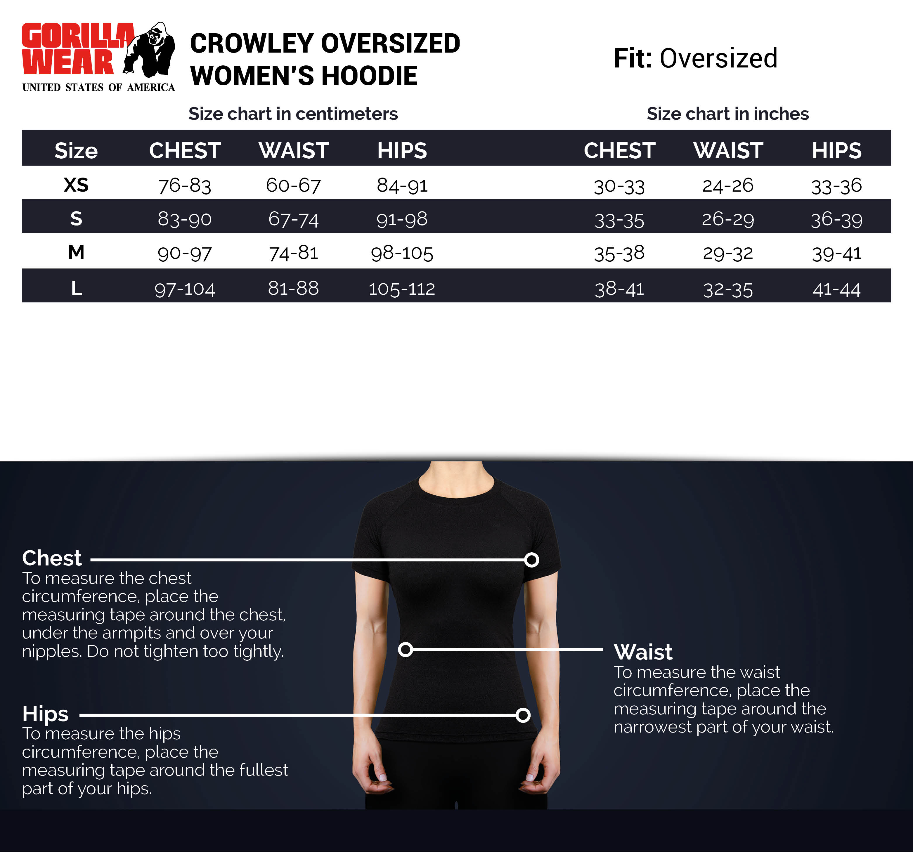 Crowley Oversized Women's Hoodie, black - 3