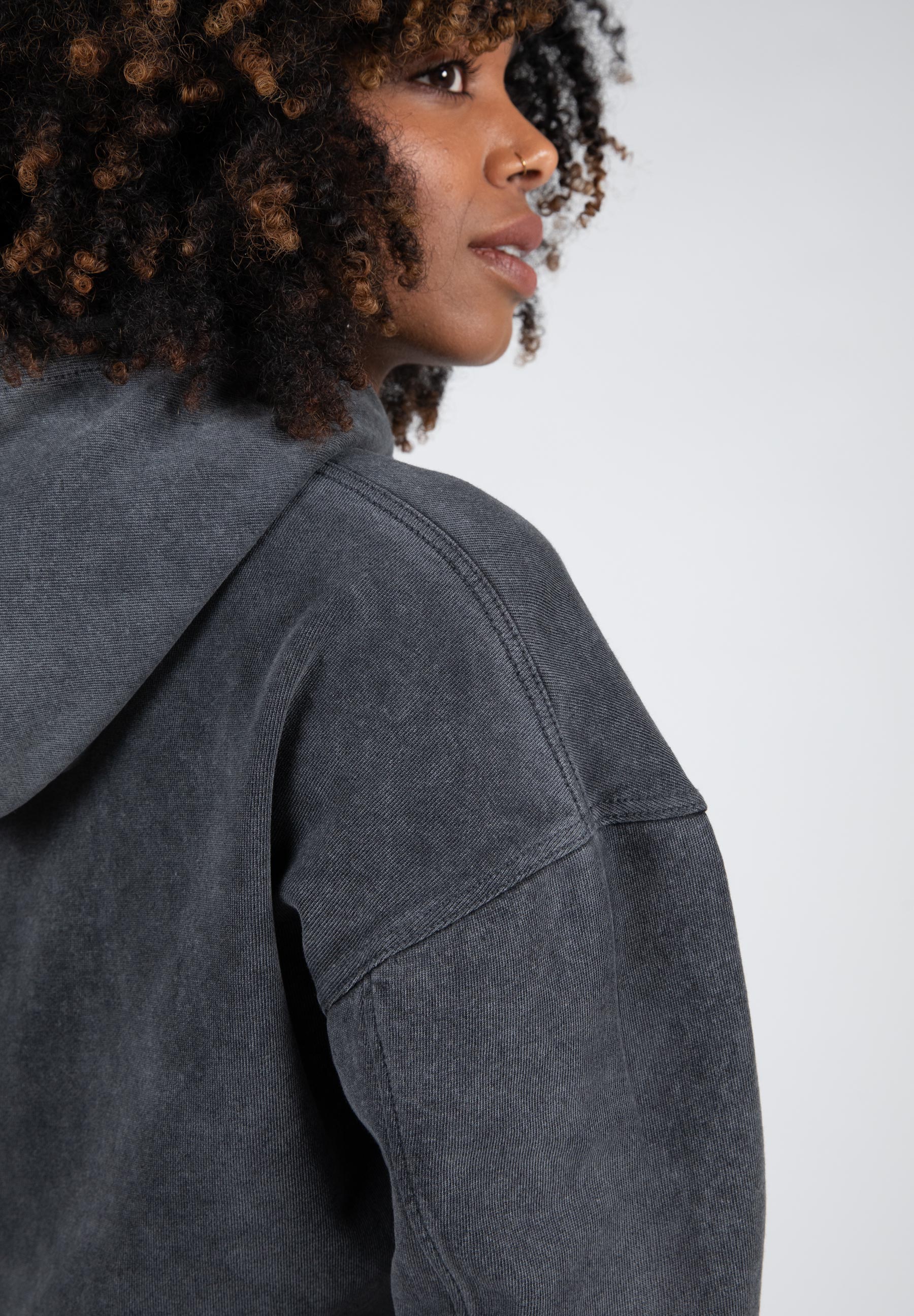 Crowley Oversized Women's Hoodie, washed grey - 11