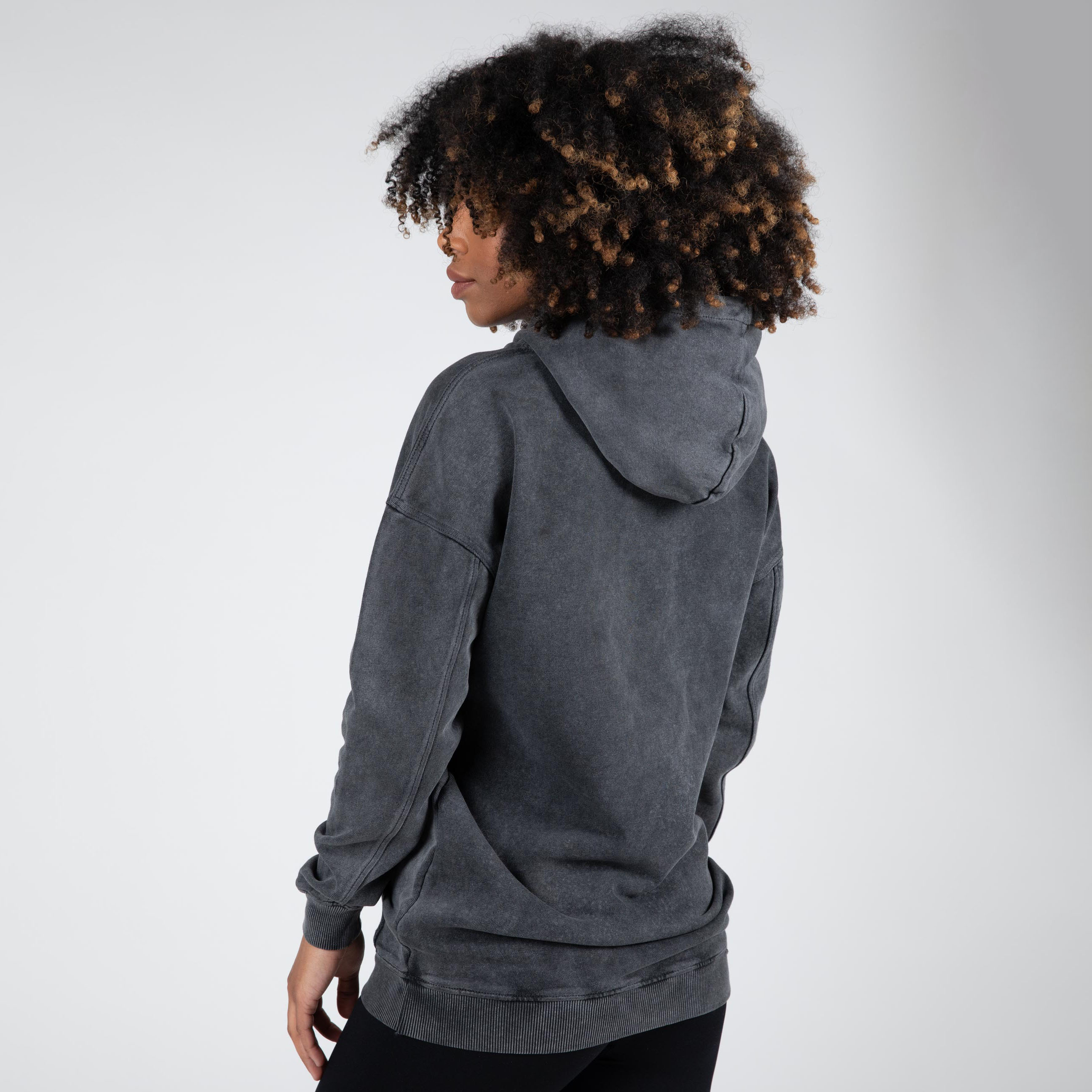 Crowley Oversized Women's Hoodie, washed grey - 2