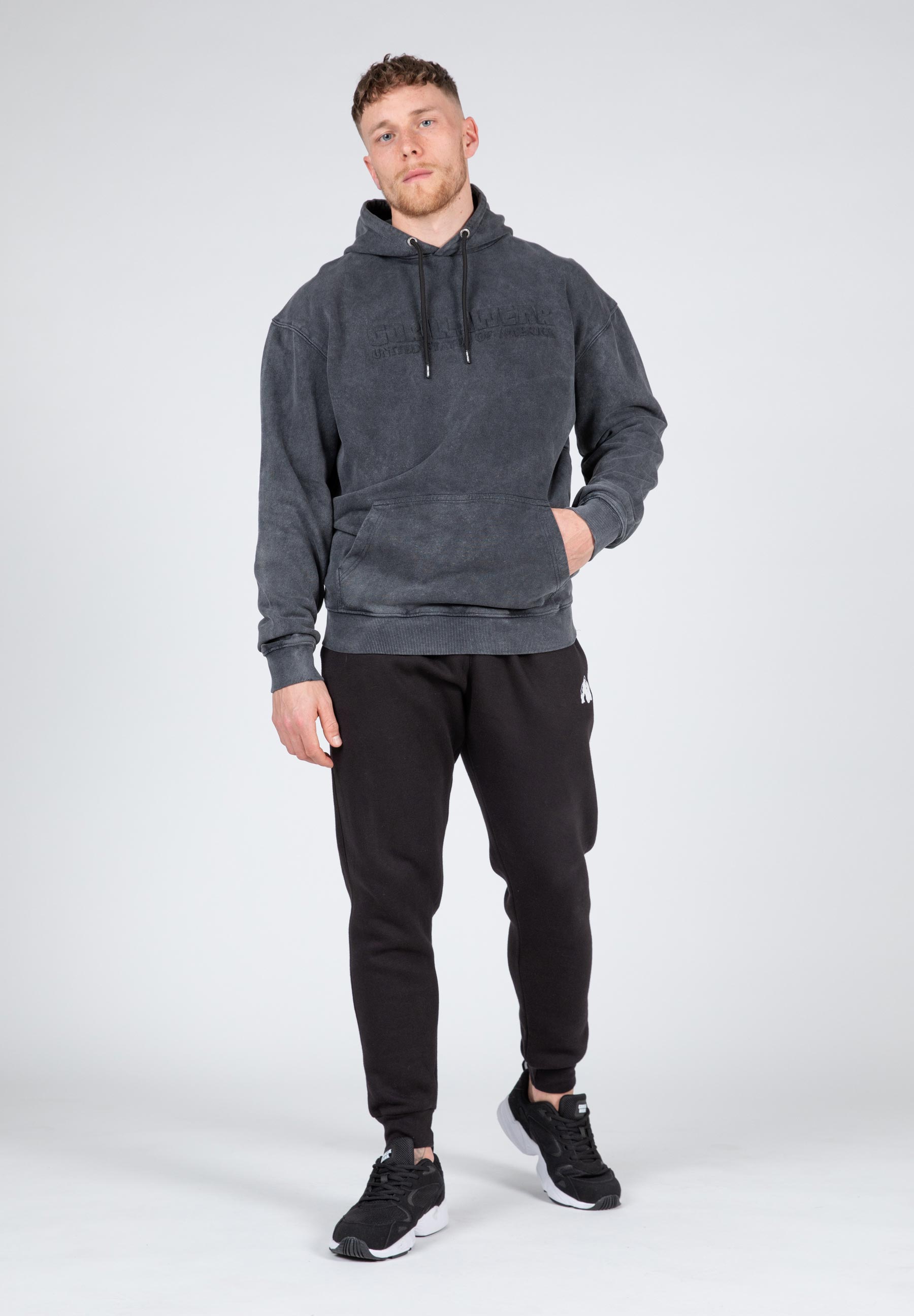 Crowley Oversized Men's Hoodie, washed grey - 12