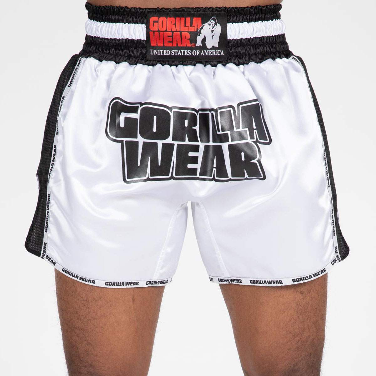 Piru Muay Thai Shorts, white/black - 11