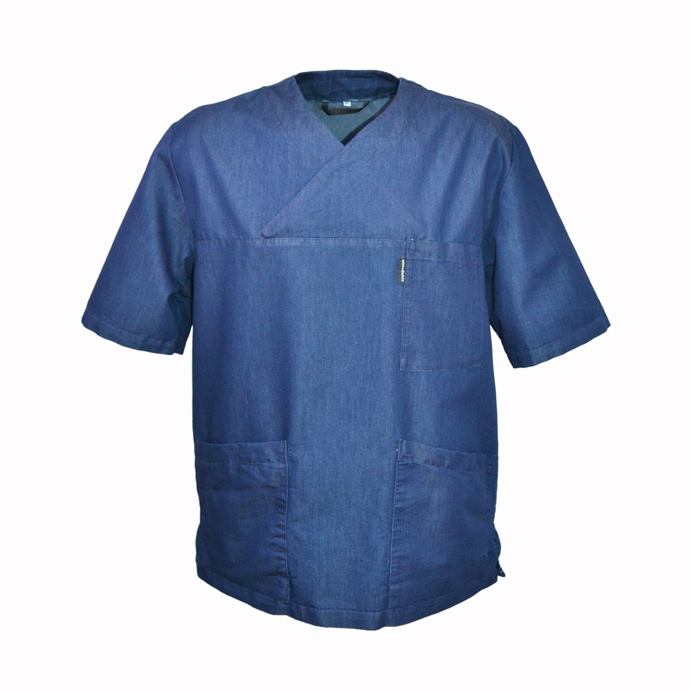 V-blus Herr/Unisex, denim