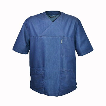 V-blus Herr/Unisex, denim