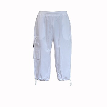 Capribyxa Unisex, krinklad bomull - Vit