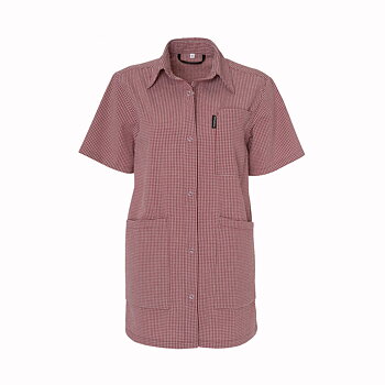 Skjorta Unisex, Vinröd/beige rutig