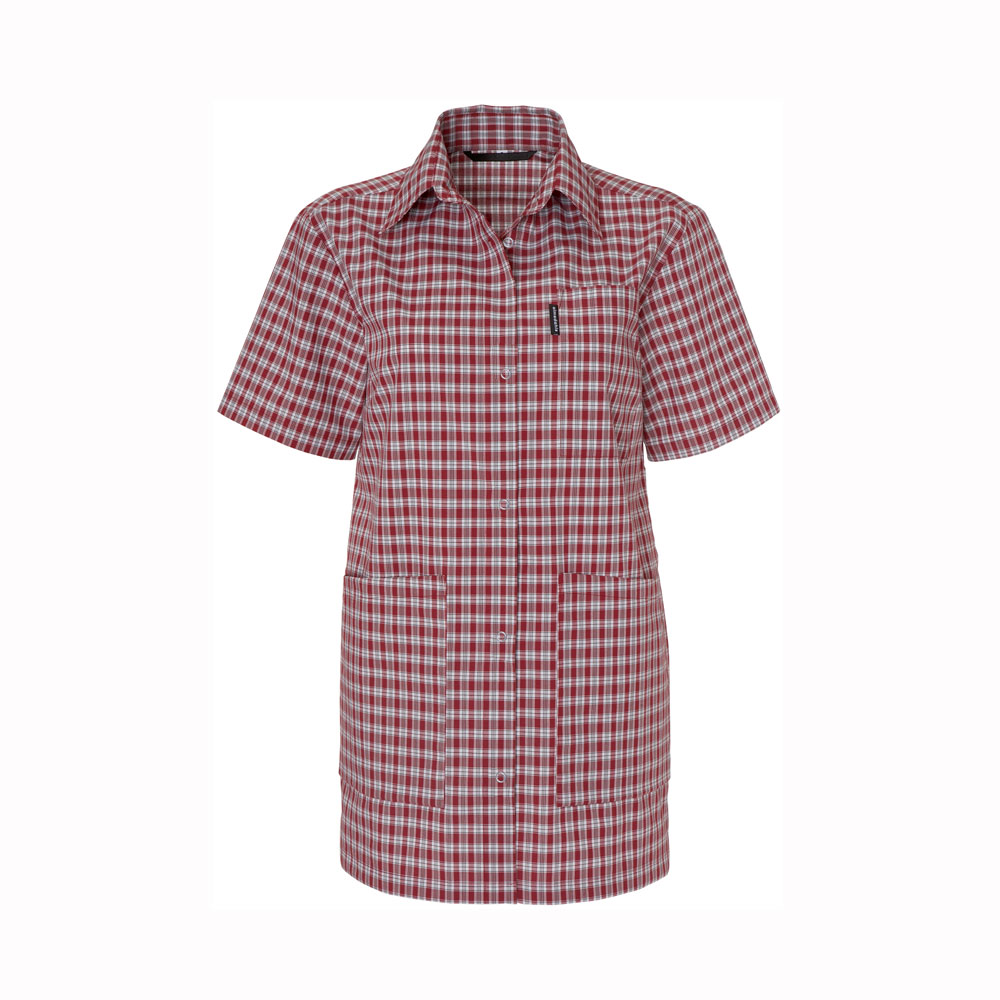 Skjorta Unisex, Vinröd/blå rutig