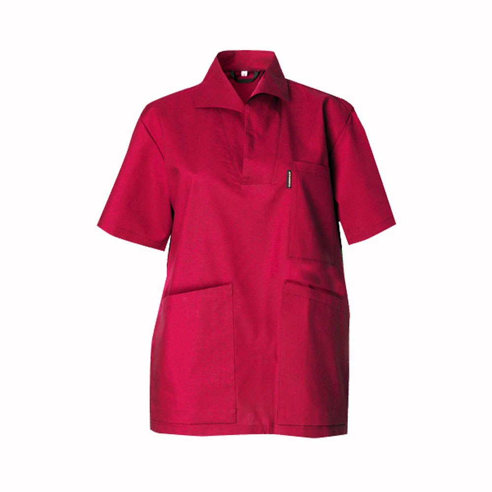 V-blus Herr/Unisex med krage Röd