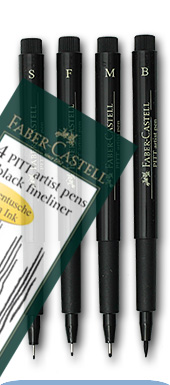 Faber Castell Pitt Artist Pen Black 4pack - Christian Planner