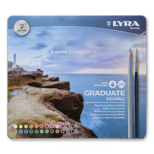 Akvarellpennor Lyra Graduate Metal Case 24 st - Artistica Konstnärsmaterial