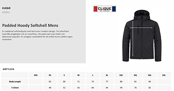 Vadderad softshell  svart