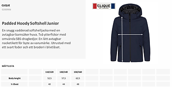 Vadderad softshell Jr