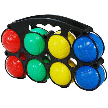 Boccia-spel med 8 st klot, 4 färger + lillen