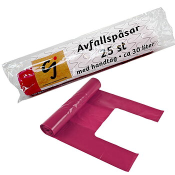 Avfallspåsar 25 st, 30 liter röd