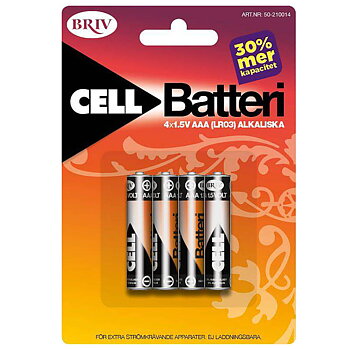 Batterier alkaliska AAA LR03 4-pack