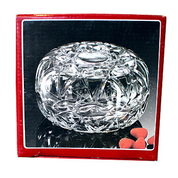Skål av kristallglas med lock 120x70 mm