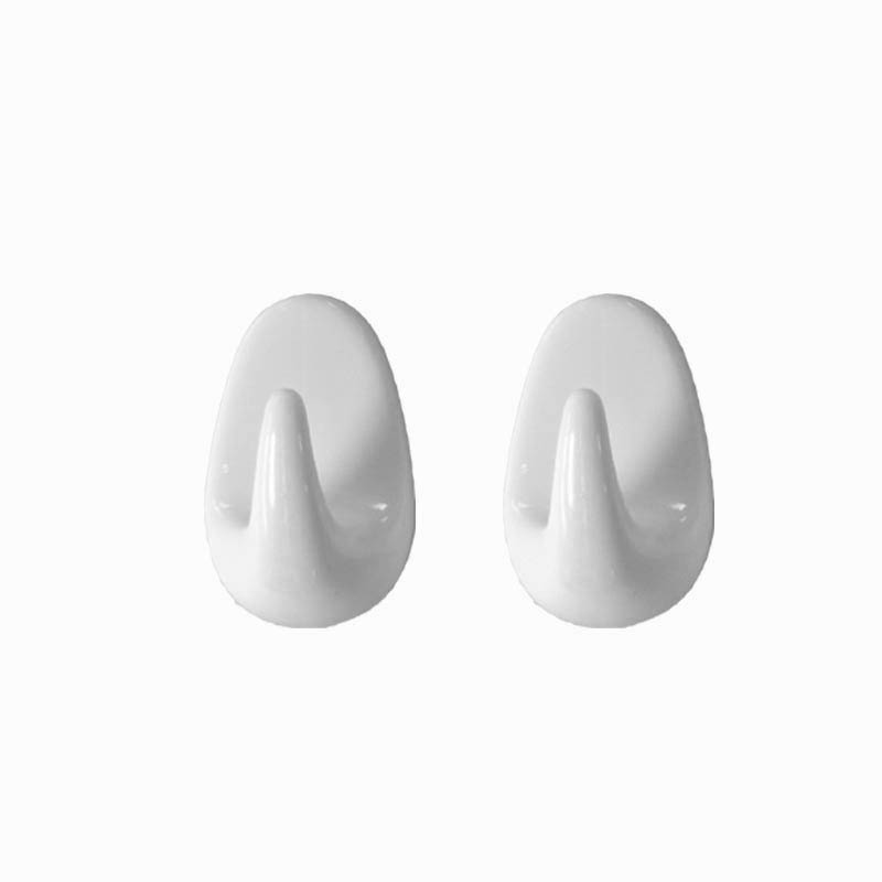 Badrumskrokar / handdukskrokar självhäftende vita 2-pack 60mm
