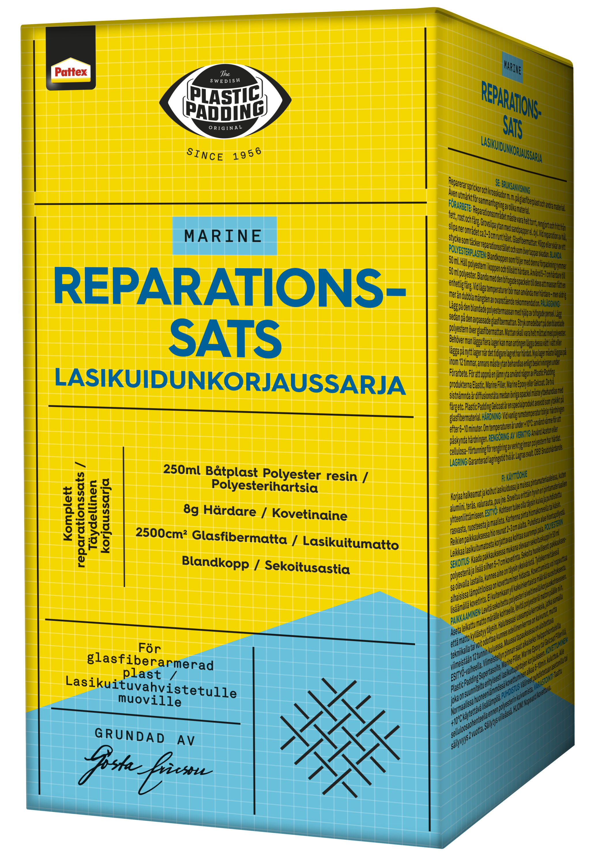 Reparationssats 250ml båtplast Plastic Padding