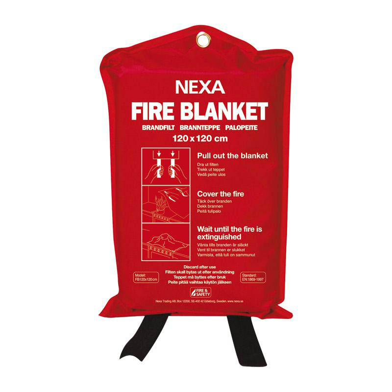 Brandfilt röd 120 x 120 cm