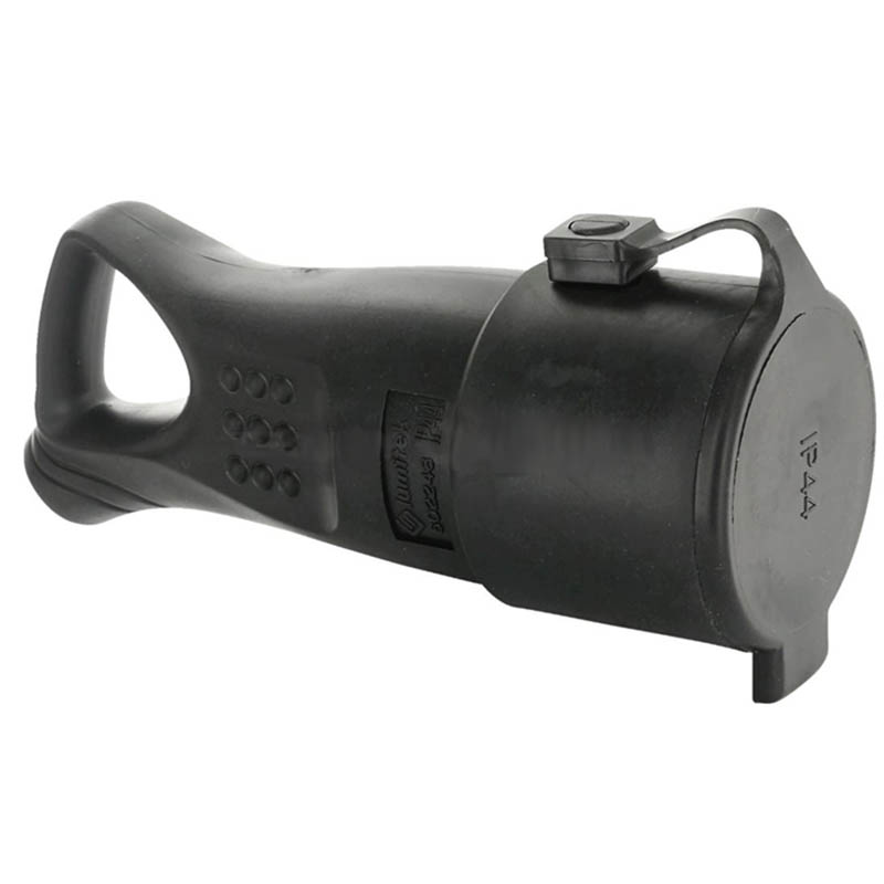 Skarvuttag med lock svart ip44