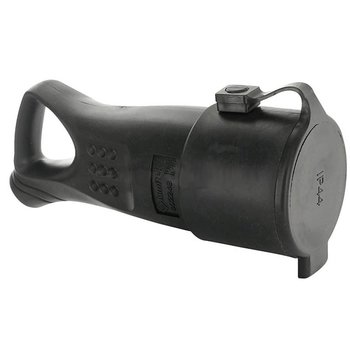 Skarvuttag med lock svart ip44