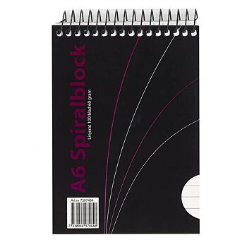 Spiralblock A6 linjer,100 blad