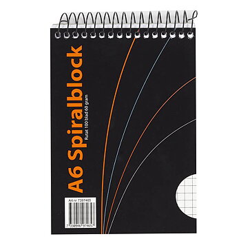 Spiralblock A6 rutat,100 blad