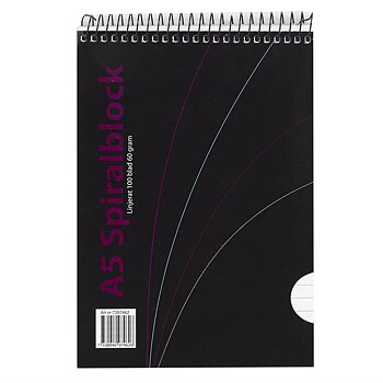 Spiralblock A5 linjer,100 blad