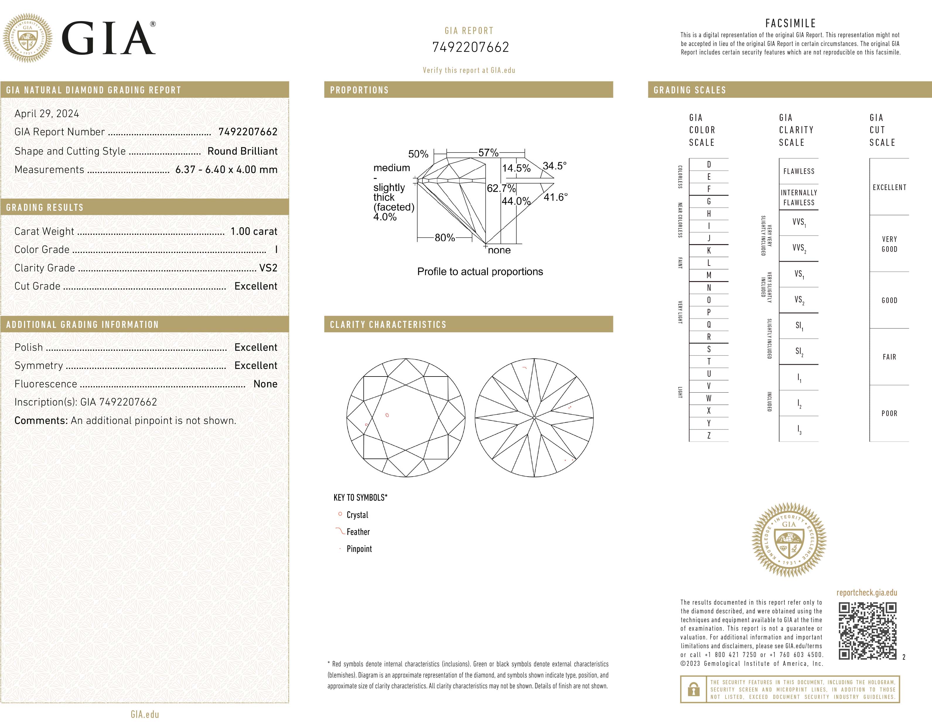 GIA 1.0 ct I. VS2  Tripel-X - 2