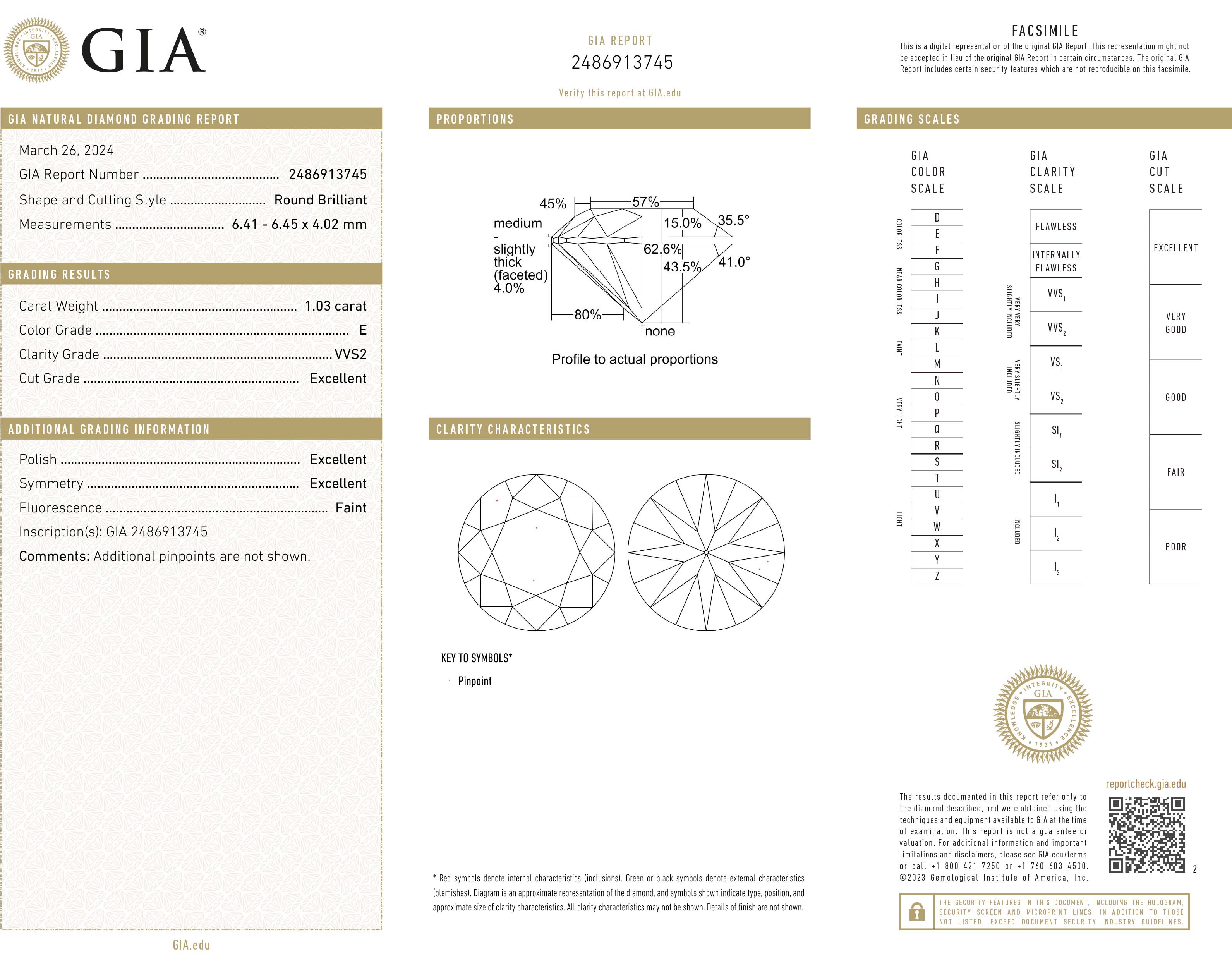 GIA 1.03 ct E. VVS2 Tripel-X - 2